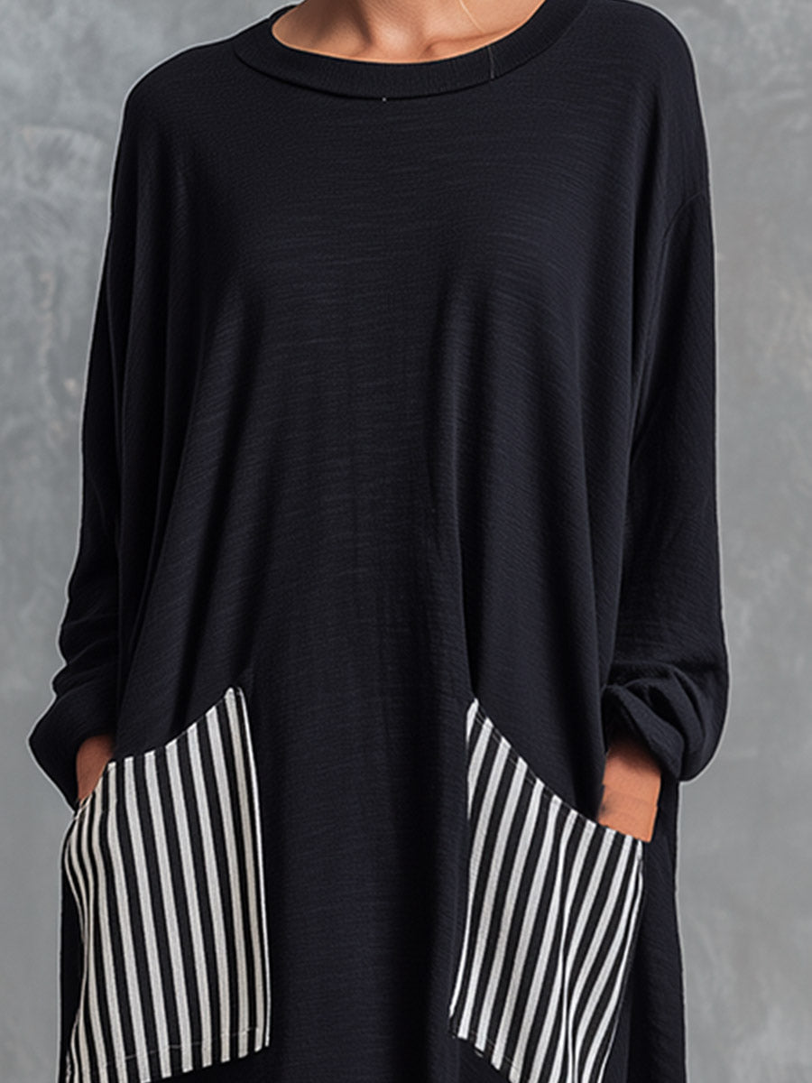 Stefania | Oversized Patchwork Stripe Maxi Dress
