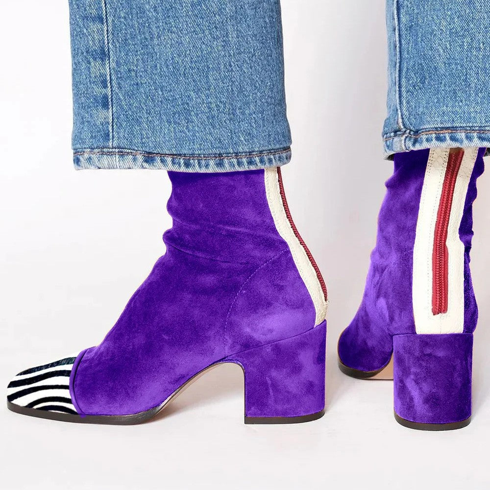 Aubrey | Mid-heel Ankle Boot With Print