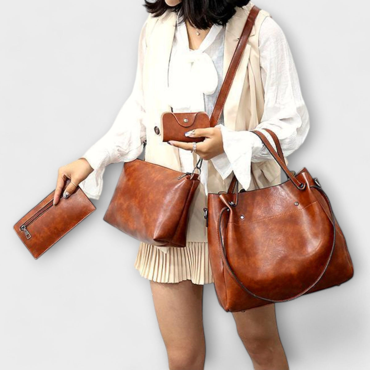 Jamie | 4-Piece Vintage Bag Set