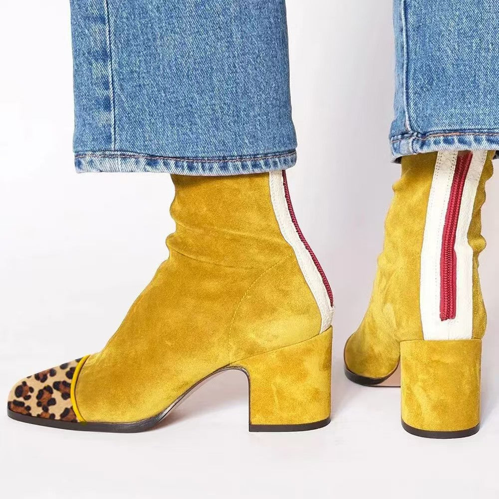 Aubrey | Mid-heel Ankle Boot With Print