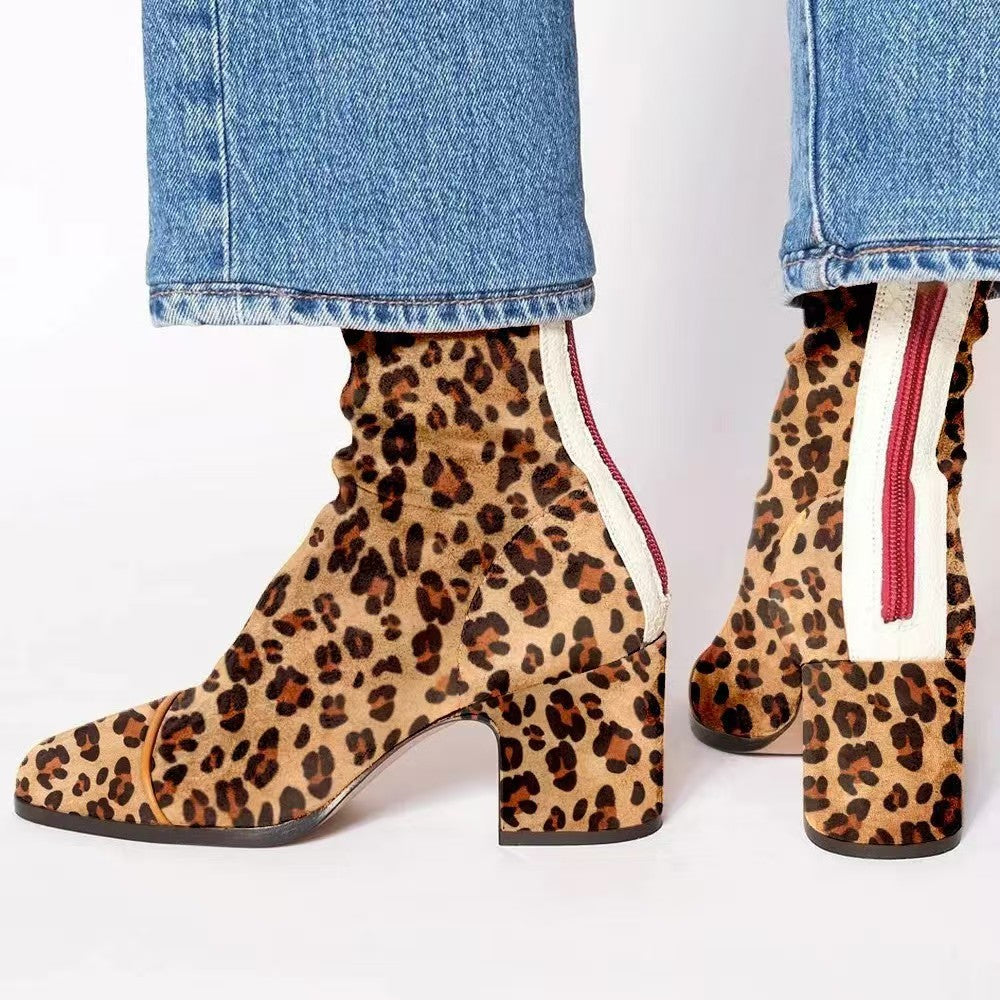 Aubrey | Mid-heel Ankle Boot With Print