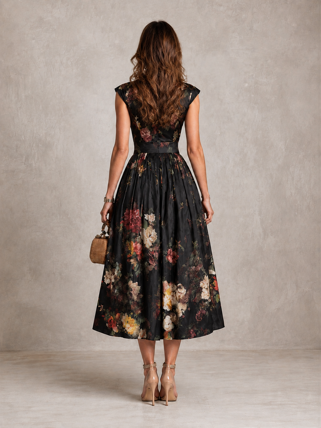 Gloria | Keyhole Pleated Dress