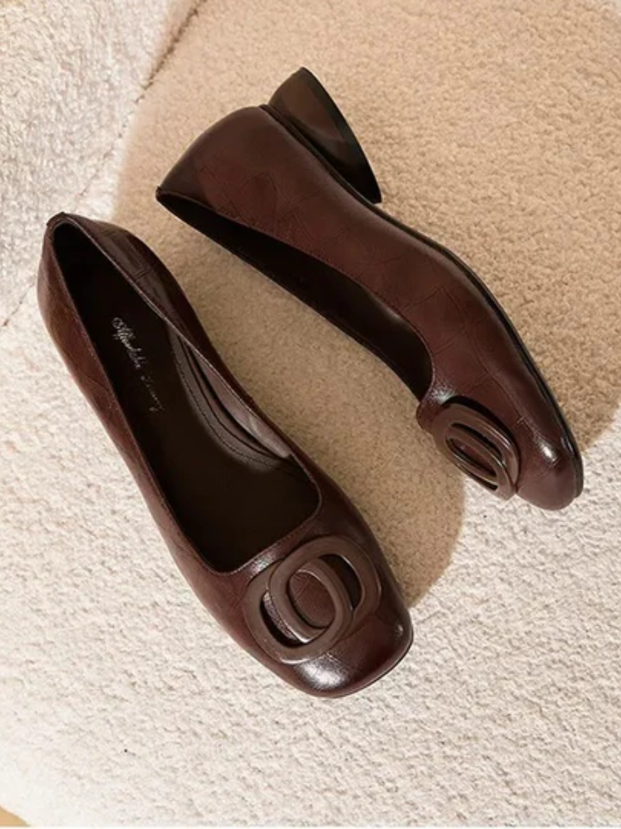 Maya | Opium Leather Flats