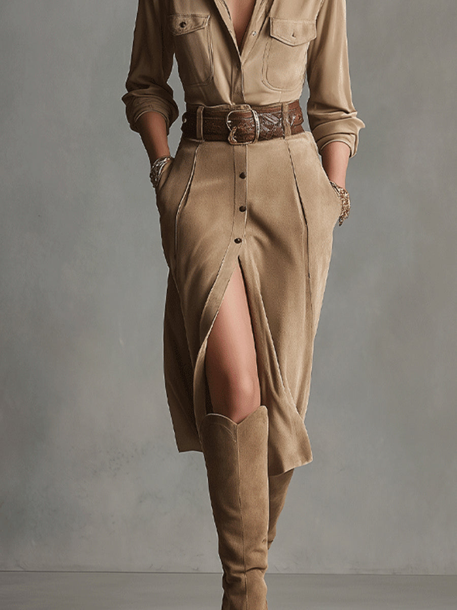 Sofia | Elegant Suede Dress