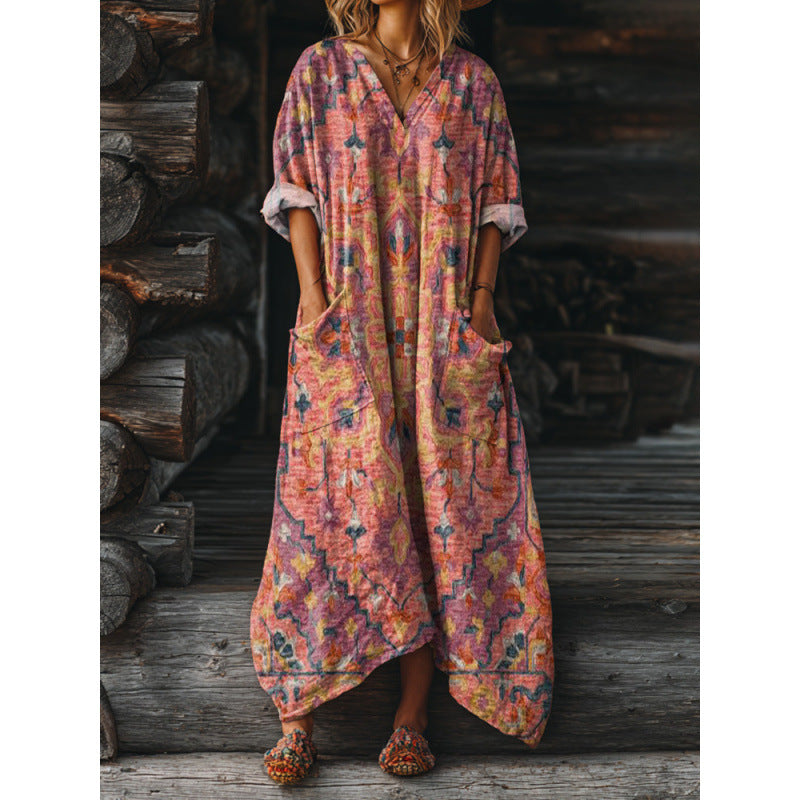 Aleta | Button Front Oversized Pocket Midi Dress