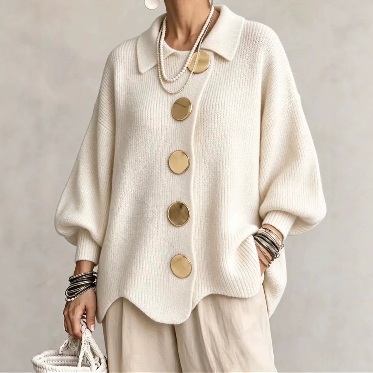 Isa | Oversized Collared Cardigan