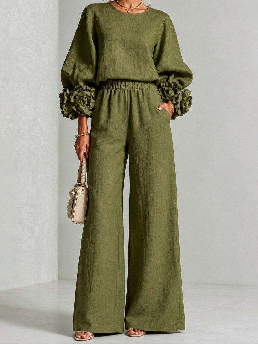Rosalie | Floral Cuff Two-piece Set