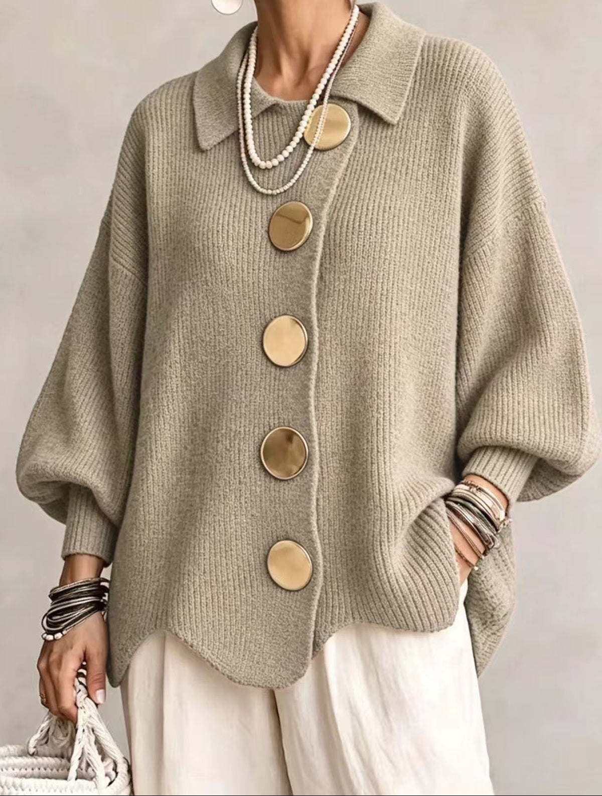 Isa | Oversized Collared Cardigan