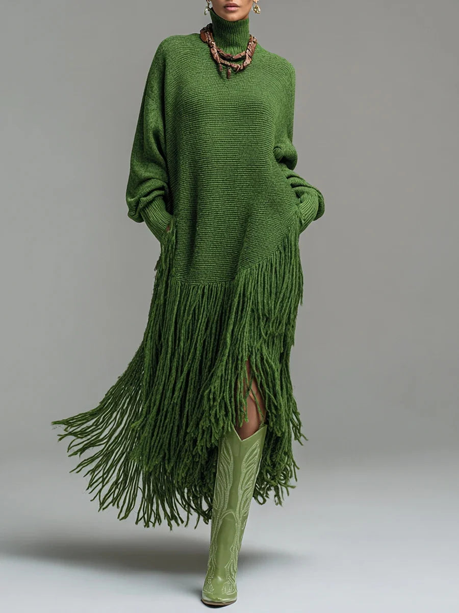 Ginger | Fringe Knit Sweater Dress