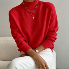 Lucinda Cashmere-Feel Mock Neck Sweater
