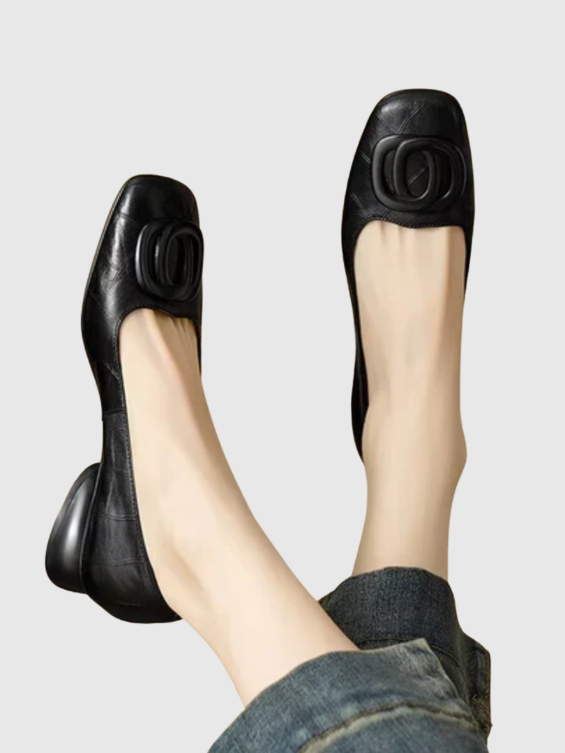 Maya | Opium Leather Flats