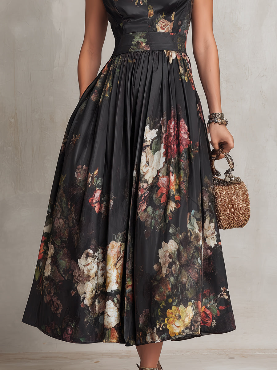 Gloria | Keyhole Pleated Dress
