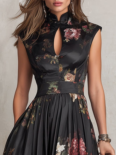 Gloria | Keyhole Pleated Dress