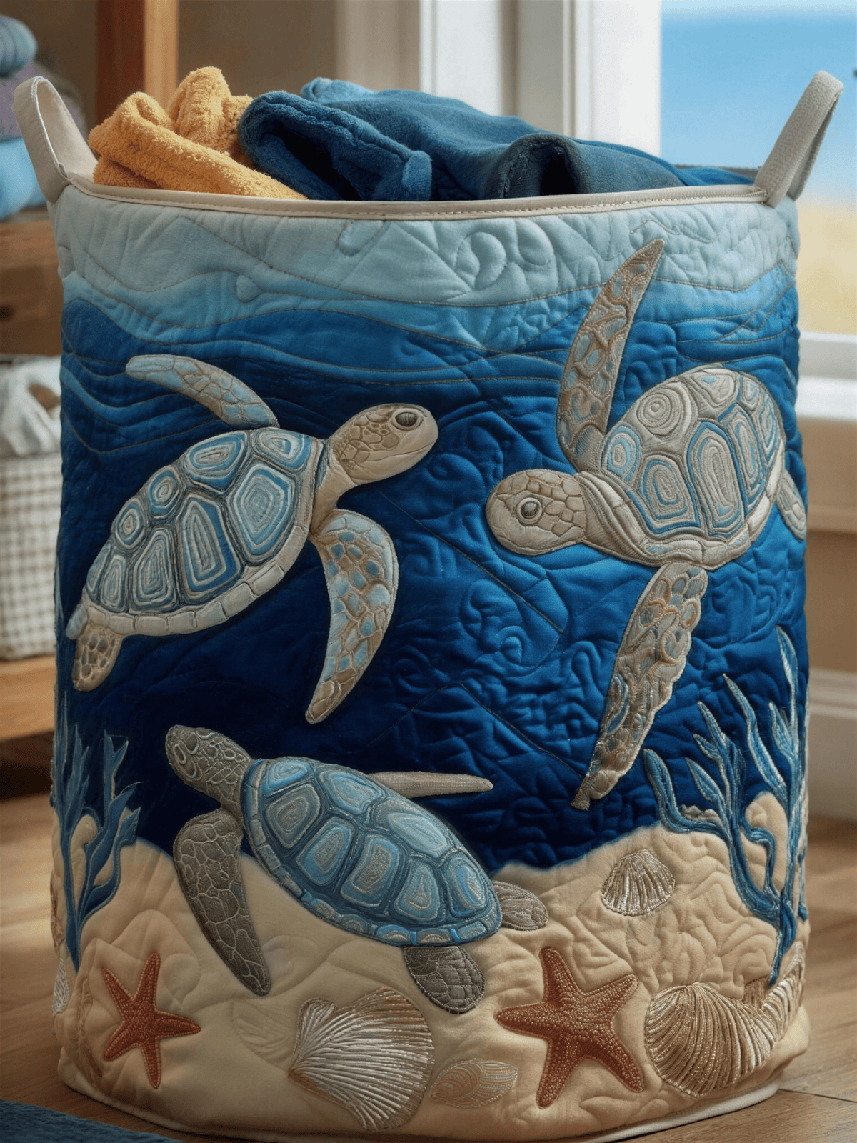 Marina | Hand-Quilted Laundry Basket