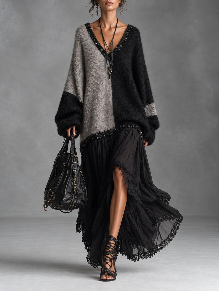Kara | Color Block Knit Dress