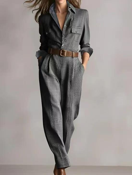 Corenne | Elegant Plaid Jumpsuit